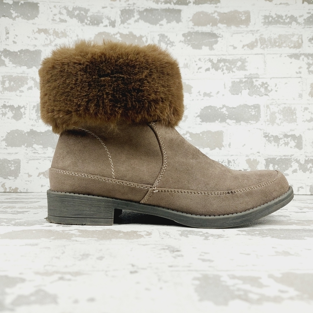 Propét Women's Tabitha Fashion Taupe  Faux Fur Boots E347 - Picture 5 of 11